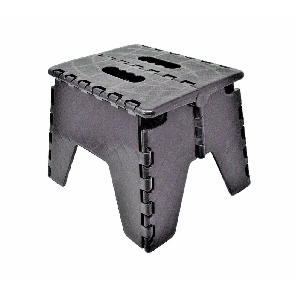 Folding Step Stool Foldable Plastic Kitchen Multi Purpose Small Black 5060432655495