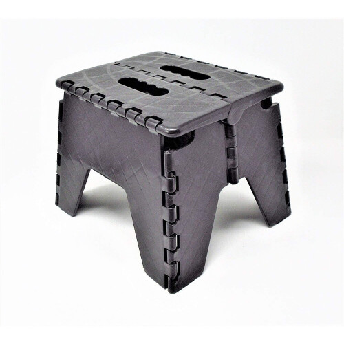 Folding Step Stool Foldable Plastic Kitchen Multi Purpose Small Black 1