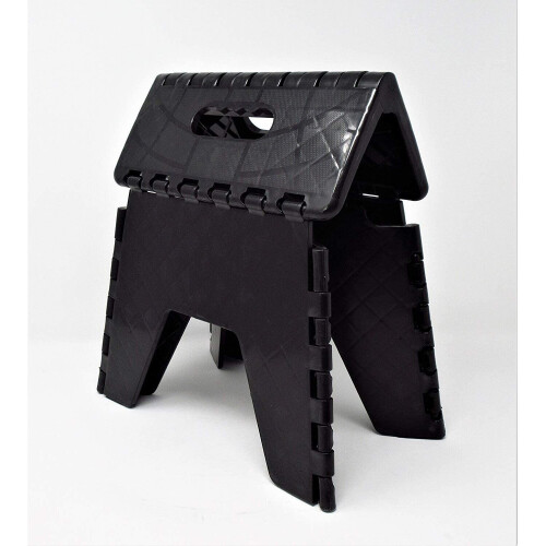 Folding Step Stool Foldable Plastic Kitchen Multi Purpose Small Black 2