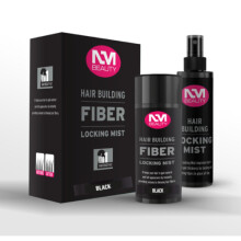 NMB HAIR BUILDING FIBER WITH LOCKING MIST SPRAY BLACK