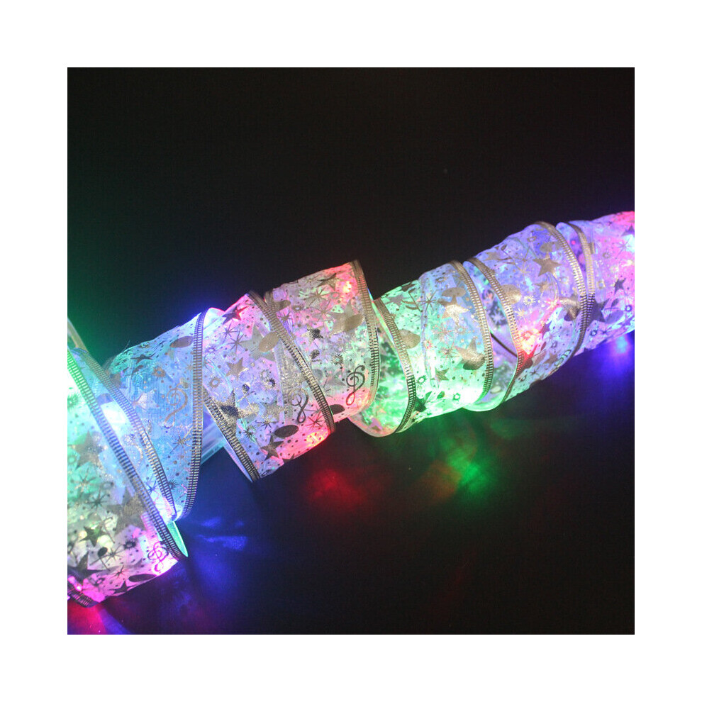 (multicolor) Christmas LED gold double ribbon lamp string