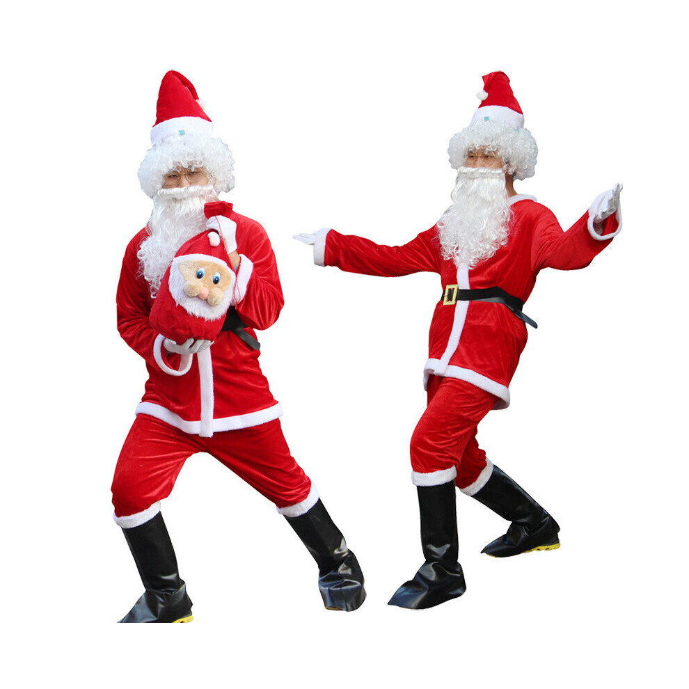 (5XL (175-185cm)) Christmas Santa Claus Costume Cosplay  Adult's Santa Claus Costume