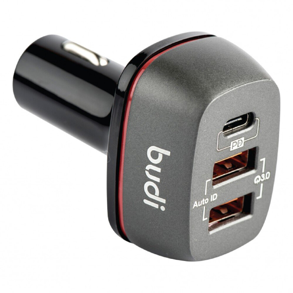 Budi 20W Pd 3 Port Usb Type-C 3.0 Fast Charge Zinc Alloy Metal Car Charger 6971536923962