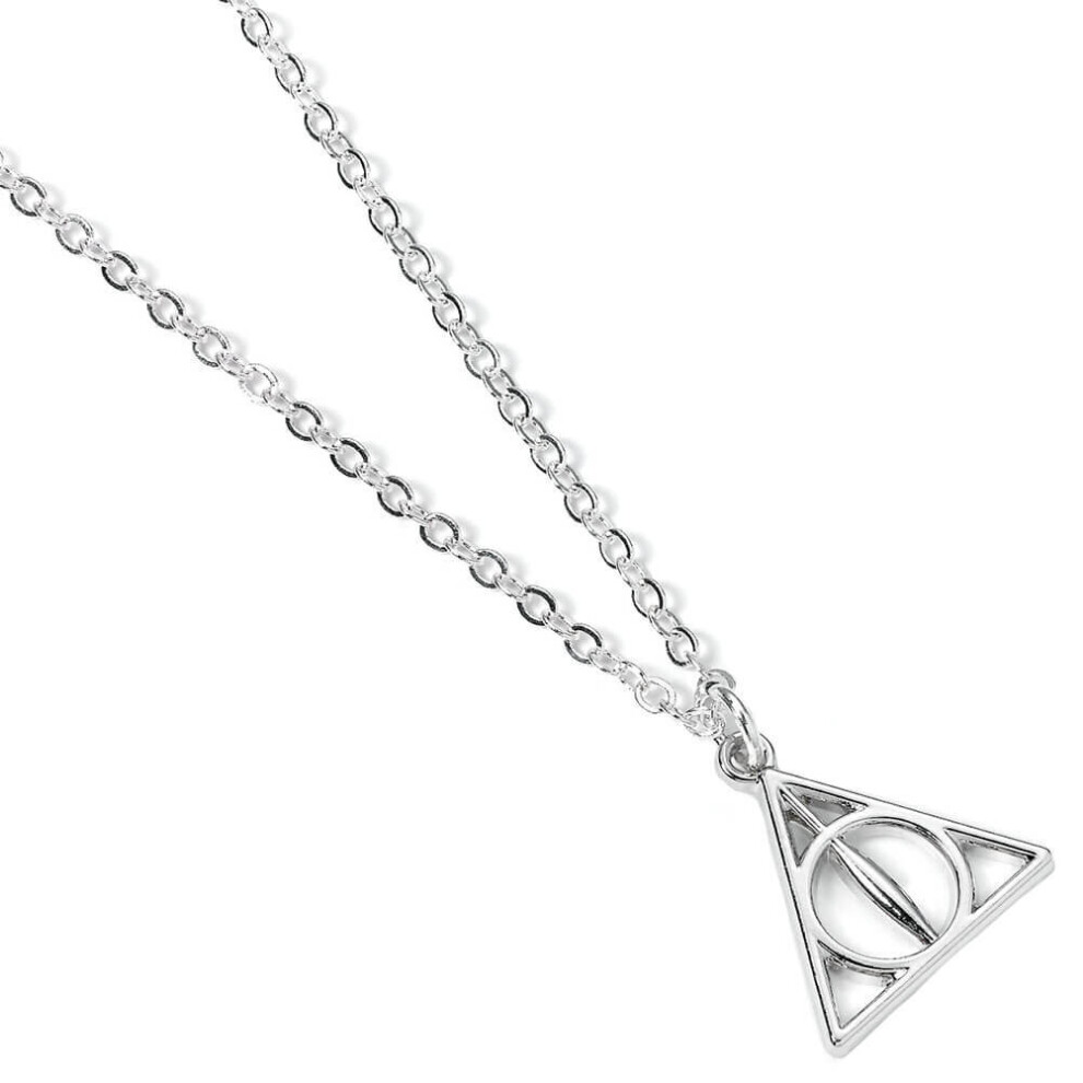 Harry Potter Deathly Hallows Silver Plated Pendant Necklace - Jigsaw Puzzle