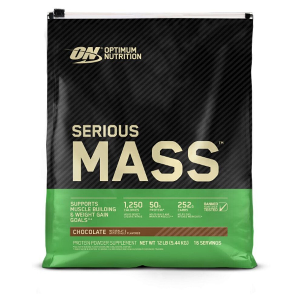 On Serious Mass Chocolate Protein Powder 12 Lb