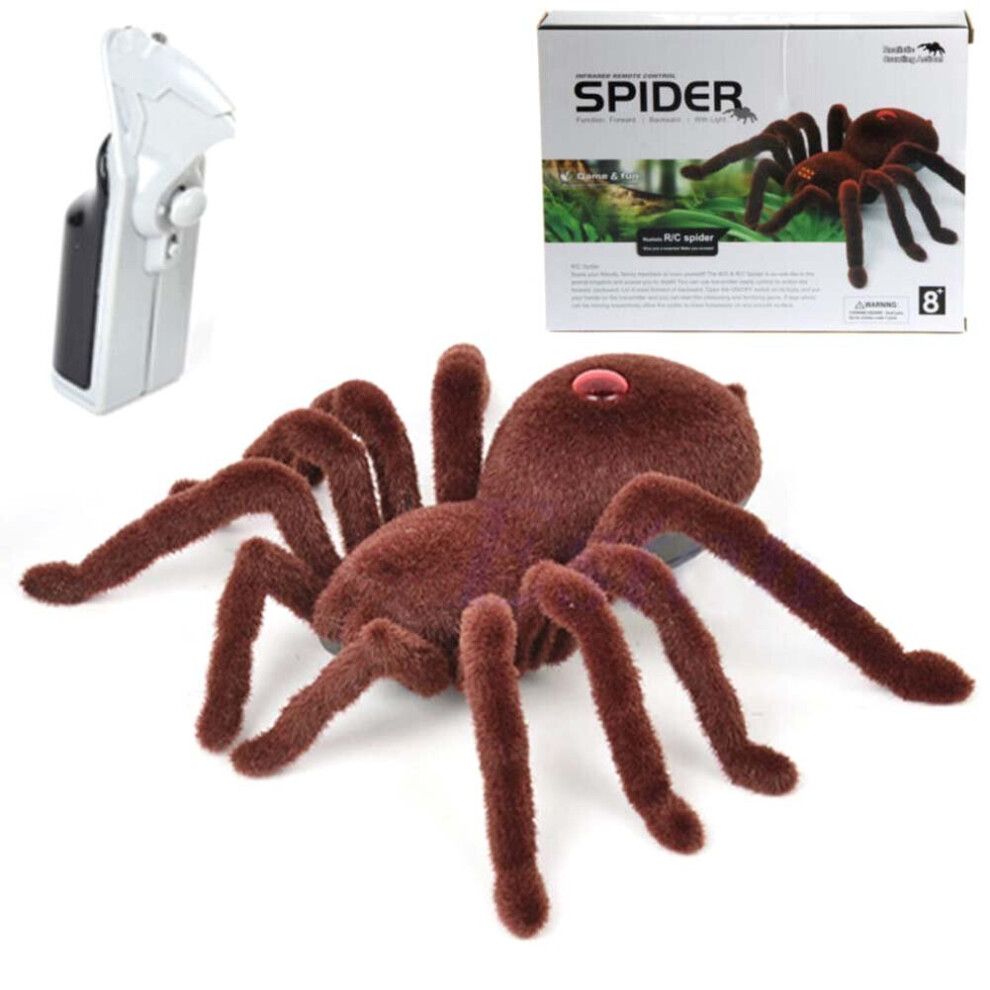 UK Remote Control Creepy Soft Scary Plush Spider Infrared Rc Tarantula Kid Toy