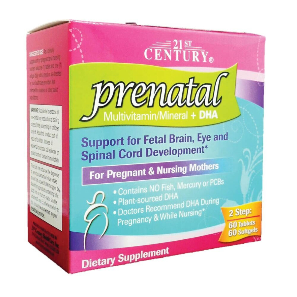21st Century Prenatal Multivitamin Mineral Tablets 60's + DHA Softgels 60's