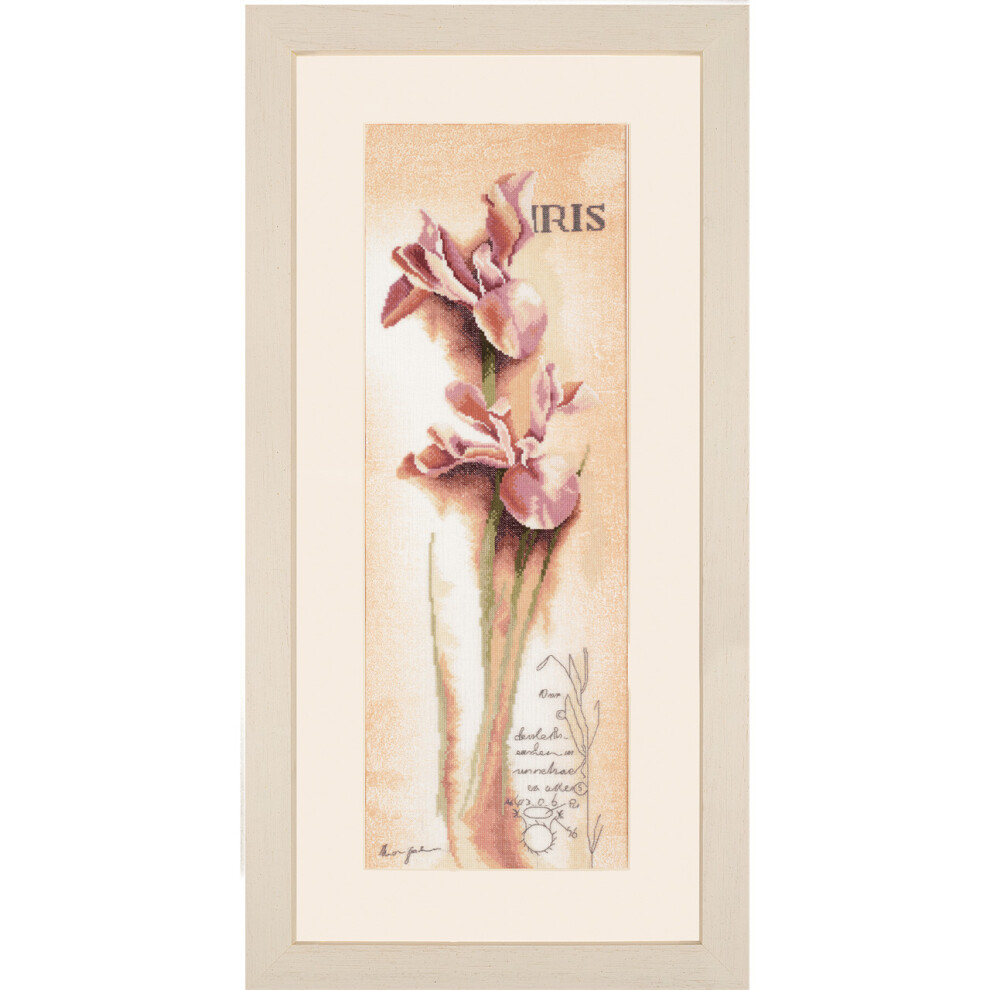Lanarte Botanical Iris Cross Stitch Kit Size 12