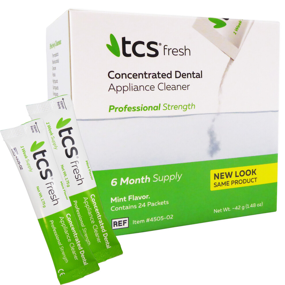 TCS Cleaner 24 Weekly Sachets ~ 6 Months Cleaning Flexible Dentures Partials