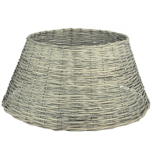(57 cm) Christmas Tree Skirt Willow Wicker Stand Cover Grey 1