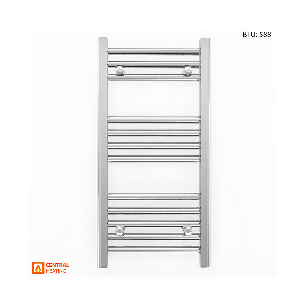 (300 X 700 (Btu:588), Trv Angled Chrome Valves) 300Mm Wide Chrome Towel Rail Radiator With Valves 9028009407720