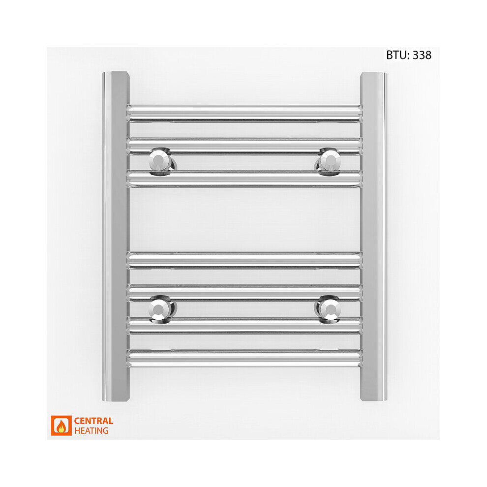 (300 X 400 (Btu:338), Trv Straight Chrome Valves) 300Mm Wide Chrome Towel Rail Radiator With Valves 9028009407638