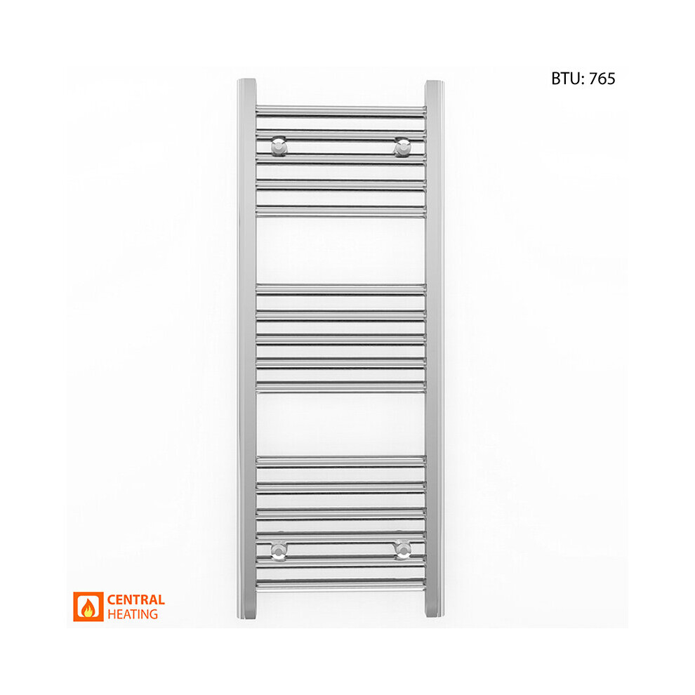 (300 X 900 (Btu:765), Angled Chrome Valves) 300Mm Wide Chrome Towel Rail Radiator With Valves 9028009407782