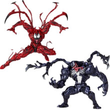 (Venom+Slaughter) Yamaguchi Marvel Carnage Red Venom Spider-Man Action Figure Model Kids Dolls