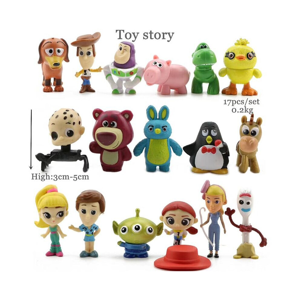 Toy Story 4 Set of 17 Collectible Mini Figures New Forky Ducky Bunny Gift Toys