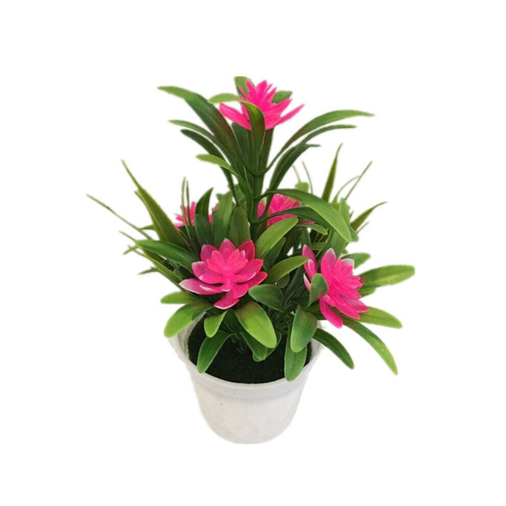 (Pink) Outdoor Flower Fake False Plants Flowers Artificial Garden Home Decor With Pot