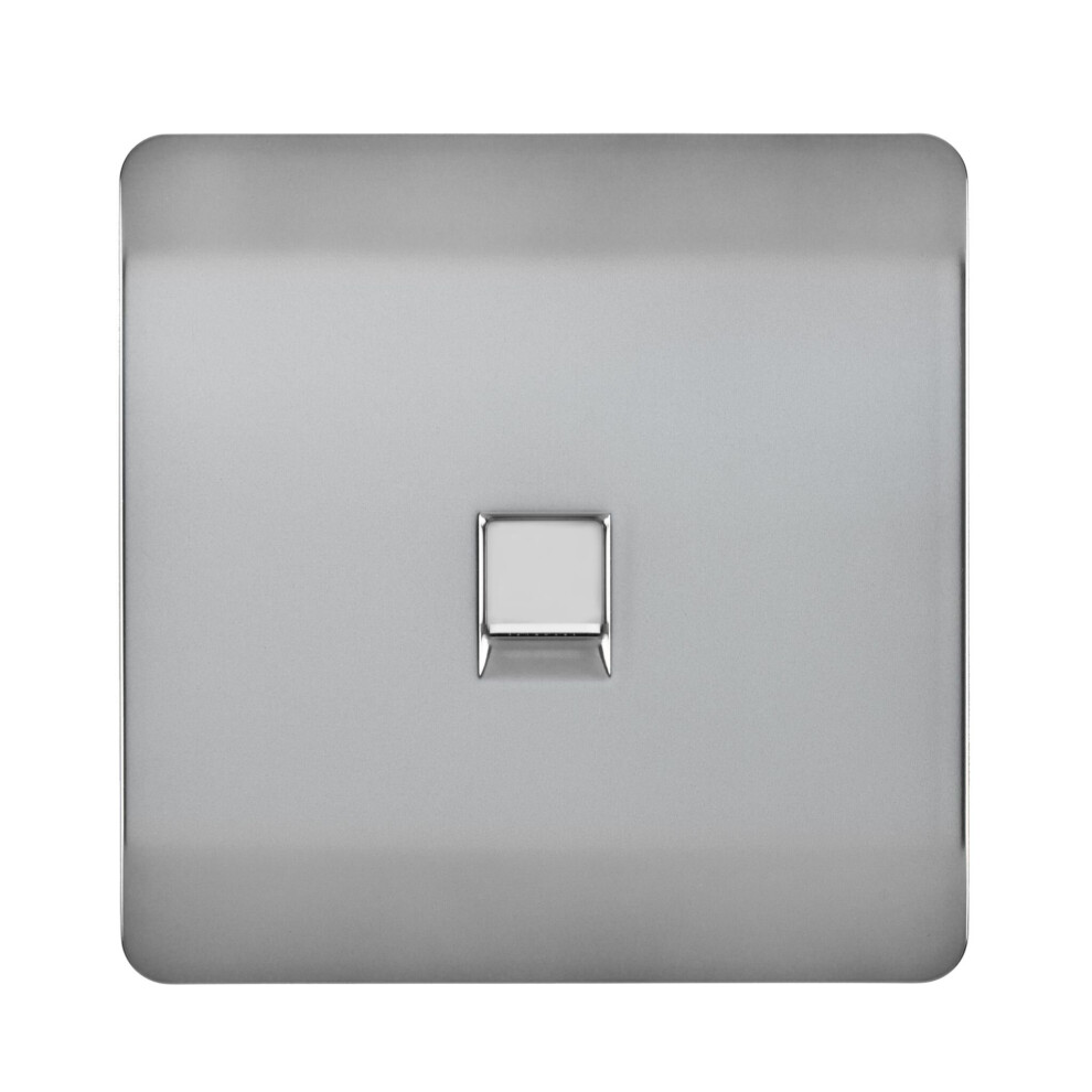 Trendi Artistic Modern Glossy Tactile Telephone Socket Stainless Steel