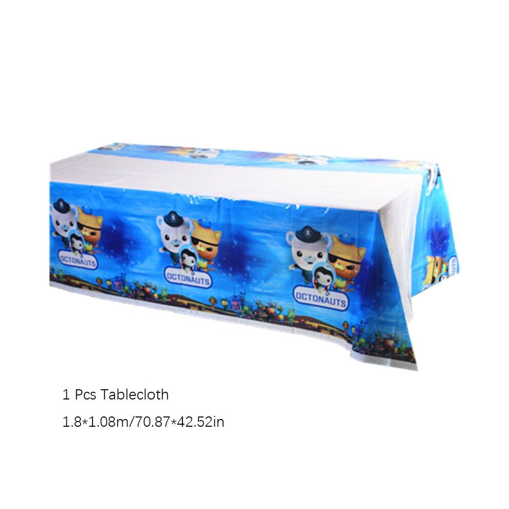 (1pcs-Table Cover-1.8*1.08m) Octonauts Kids Birthday Party Supplies Decor Balloon Cup Plate Banner Tableware