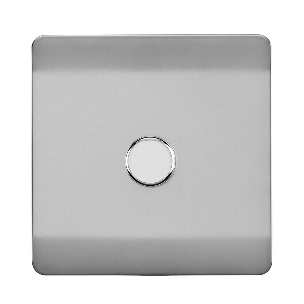 Trendi Artistic Modern Glossy Tactile 1 Gang 2 Way 120w  LED Dimmer switch Stainless Steel