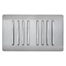 Trendi Artistic Modern Glossy 8 Gang 2 Way Rocker Double Plate Light Switch in Stainless Steel