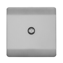 Trendi 1 Gang Artistic Modern Glossy Screwless Television Satellite Socket in Stainless Steel