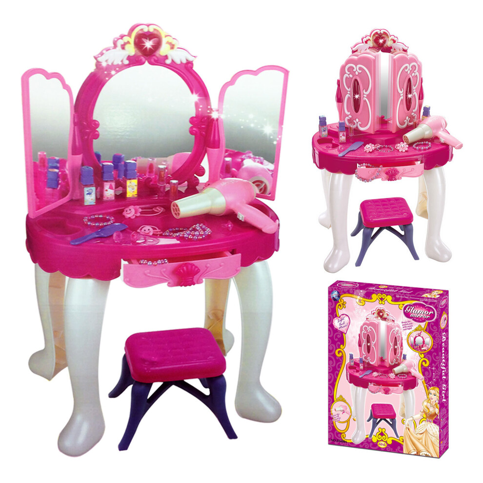 Crystals Kids Girls Vanity Fun Toy Princess Glamour Dressing Table