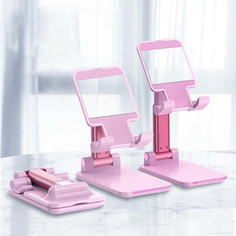 (White) Portable Foldable Tablet Phone Holder Telescopic Live Broadcast Bracket Stand White 9424349304314