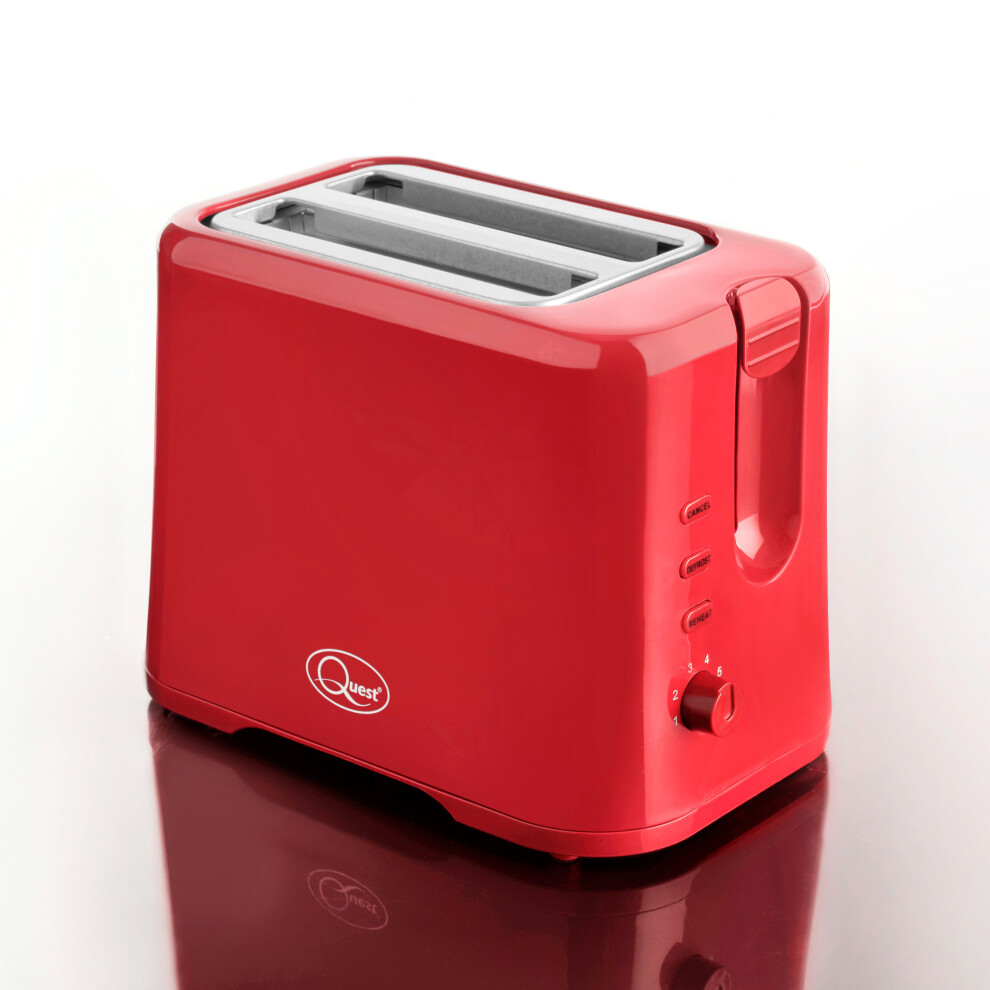 Quest 34299 2 Slice Toaster with Variable Browning Control / Red