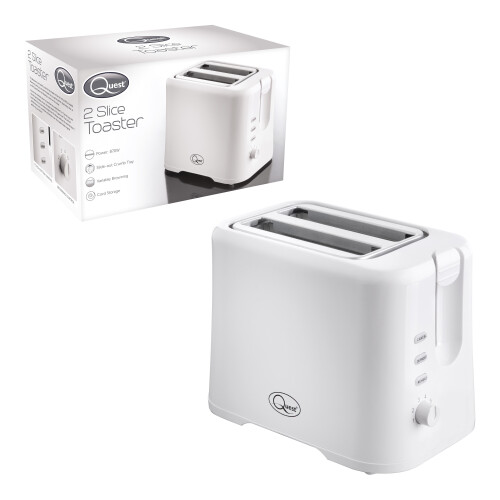 Quest Quest 34279 2 Slice Toaster with Variable Browning Control / White