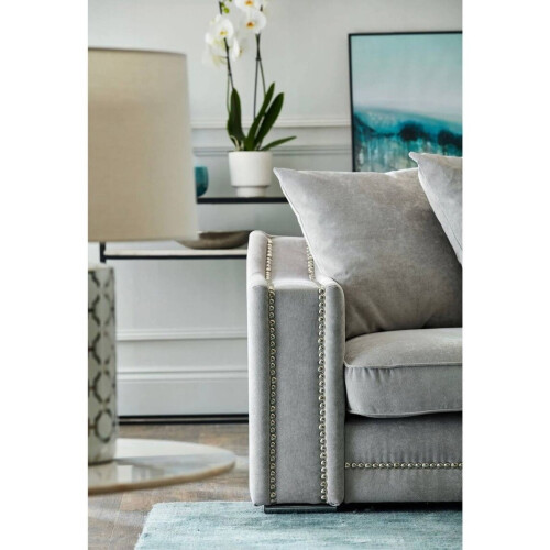 Furniture 786 (Left Hand, Seal Grey) Luxury Cruise Corner Sofa- Studded Arms 1