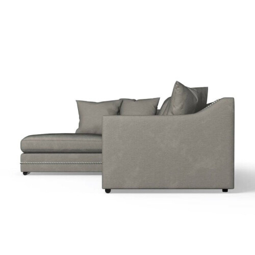 Furniture 786 (Left Hand, Seal Grey) Luxury Cruise Corner Sofa- Studded Arms 2