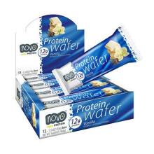 Novo Protein Wafer Vanilla 40 g 12 Count High Protein Snack Wafers for Energy, Muscle Support & On-the-Go Nutrition