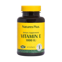 Natures Plus Vitamin E 1000 IU 60 Softgels Antioxidant Supplement for Immune Support Skin Health and Cellular Protectio