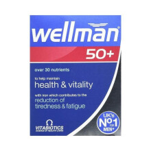 Vitabiotics Wellman 50 + 30 Tablets Multivitamin for Men Over 50 for Energy, Heart, Brain & Immune Support