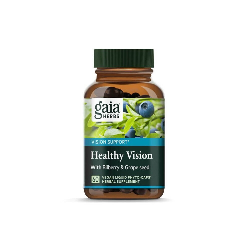 Gaia Herbs Healthy Vision 60 Capsules Eye Health Supplement For Vision Support, Macular Health & Antioxidant Protection