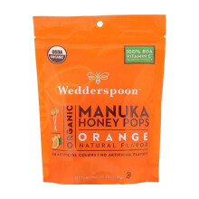 Wedderspoon Organic Manuka Honey Pops Kids Orange 24's