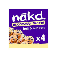 Nakd Blueberry Muffin 35g 4 Bars Natural Fruit and Nut Snack Gluten Free Vegan Healthy Energy Bars