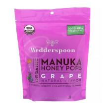 Wedderspoon Organic Manuka Honey Pops Kids Grape 24's