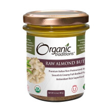 Organic Traditions Raw Almond Butter 180 g Natural Organic Stone Ground Almond Butter Made from Premium Almonds for Protein Healthy