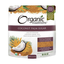 Organic Traditions Coconut Palm Sugar 227 g Natural Low Glycemic Sweetener with Caramel Flavor for Baking Beverages and Healthy Recipes