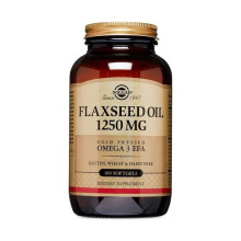 Solgar Flaxseed Oil Softgels 1250 mg 100 Count Source of Omega 3 Fatty Acids for Heart Brain Skin and Overall Health Support