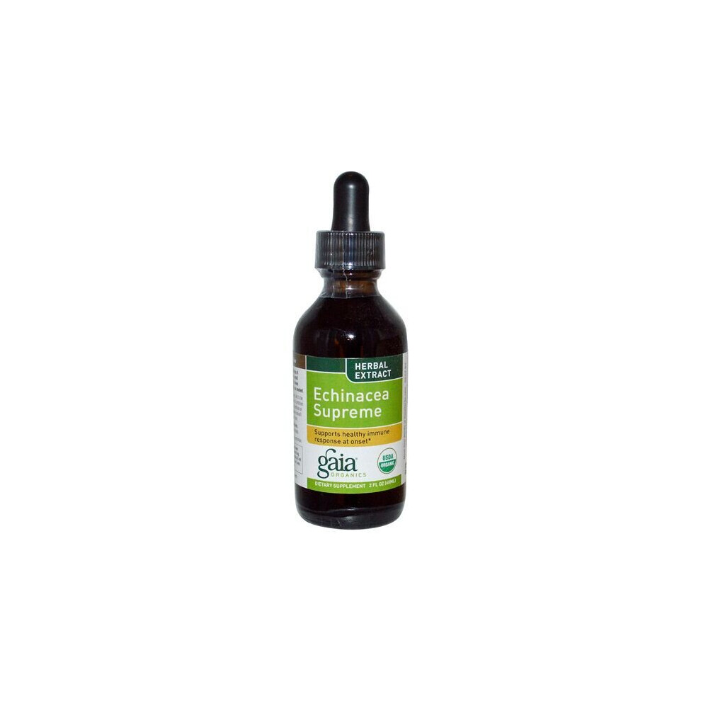 Gaia Herbs Organic Echinacea Supreme 1 Oz Herbal Immune Support Supplement With Organic Echinacea Extract For Daily Wellness