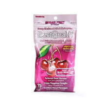 Best Health Sugar Free Black Cherry Cough Drops 25 Count Menthol Suppressant to Relieve Sore Throat Pain and Soothe Nasal Passages