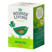 Higher Living Green Tea Chai Tea 20 Tea Bags Spiced Green Tea Blend with Cinnamon Cardamom Clove for Natural Energy and Wellness