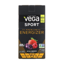 Vega Sport Premium Energizer Acai Berry 12 Packs x 18 g Plant Based Pre Workout Powder for Energy Focus and Endurance Support