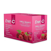 Ener C Raspberry Box of 30 Effervescent Vitamin C Drink Mix Packets for Immune Support, Energy & Hydration