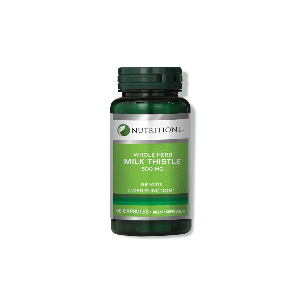 Nutritionl Milk Thistle 500 Mg 60 Capsules Liver Support Supplement For Detox, Digestion & Antioxidant Protection