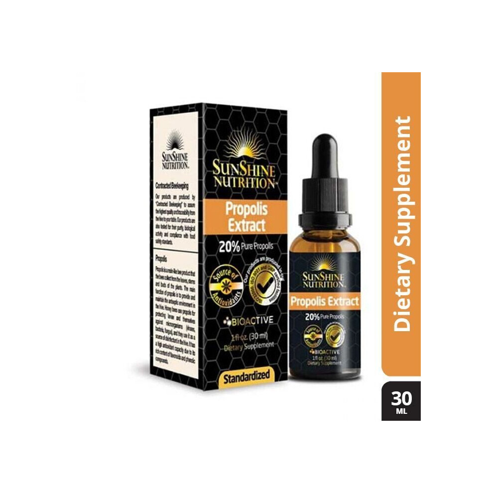 Sunshine Nutrition Propolis Extract 20% Pure Propolis Natural Immune Support 30 Ml