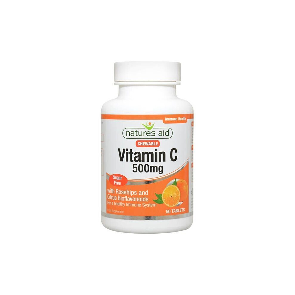 Natures Aid Vitamin C 500mg Sugar Free Chewable Tablets 50's