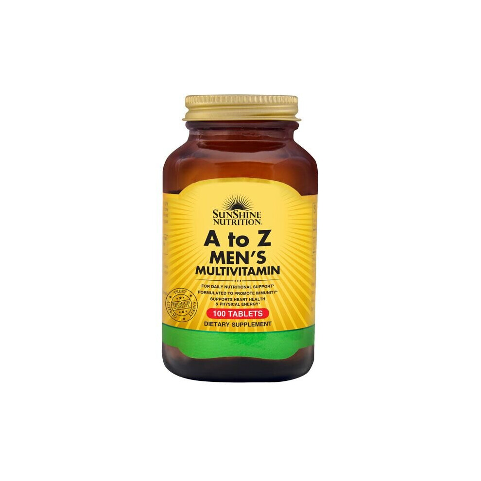 Sunshine Nutrition A TO Z Men's Multivitamin 100 Tablets